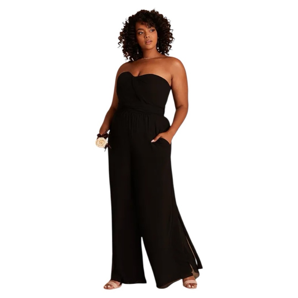 Birdy Grey Gigi Convertible Jumpsuit Women's 2X Black Chiffon Wide Leg‎ NWT
